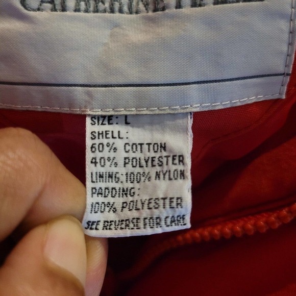 VTG Catherine Hall Jacket Womens Large Red 80s 90s Retro Puffer Winter Warm Coat - Picture 8 of 13